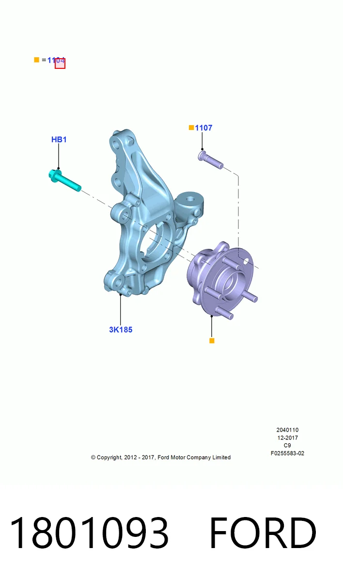 1801093 Ford Cubo delantero