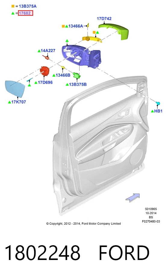 Espejo izquierdo Ford Kuga II SUV (CBS) (2012 - 2019) precio, desde 158,27 EUR