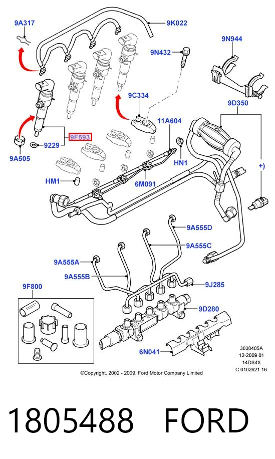 1805488 Ford Inyector de combustible