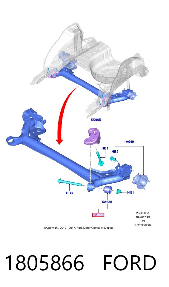 Subchasis trasero soporte motor Ford Fiesta Mk6 hatchback (CB1) (2008 - 2016) precio, desde 242,48 EUR
