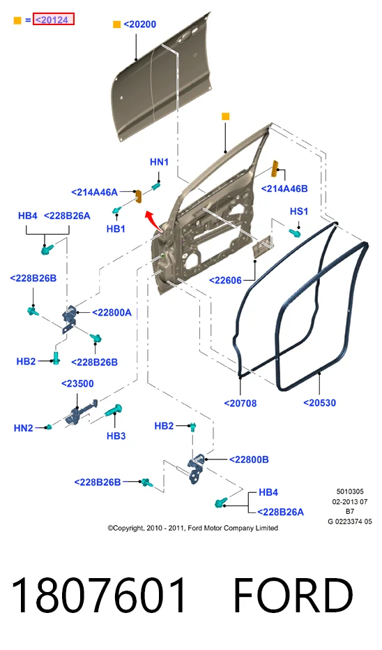 Puerta delantera para Ford C-Max Grand CB7