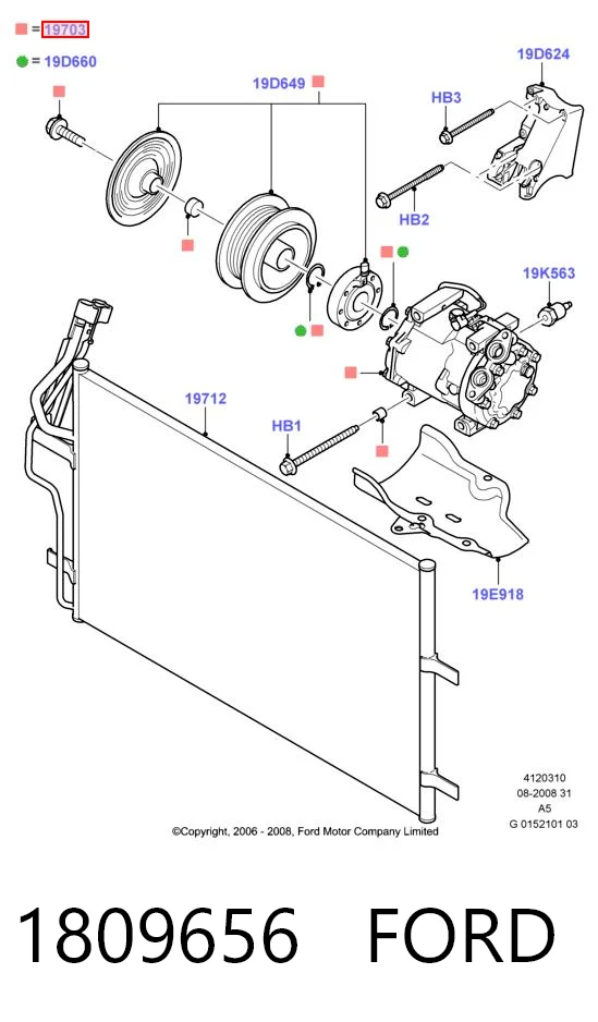 1809656 Ford Compresor climatizador