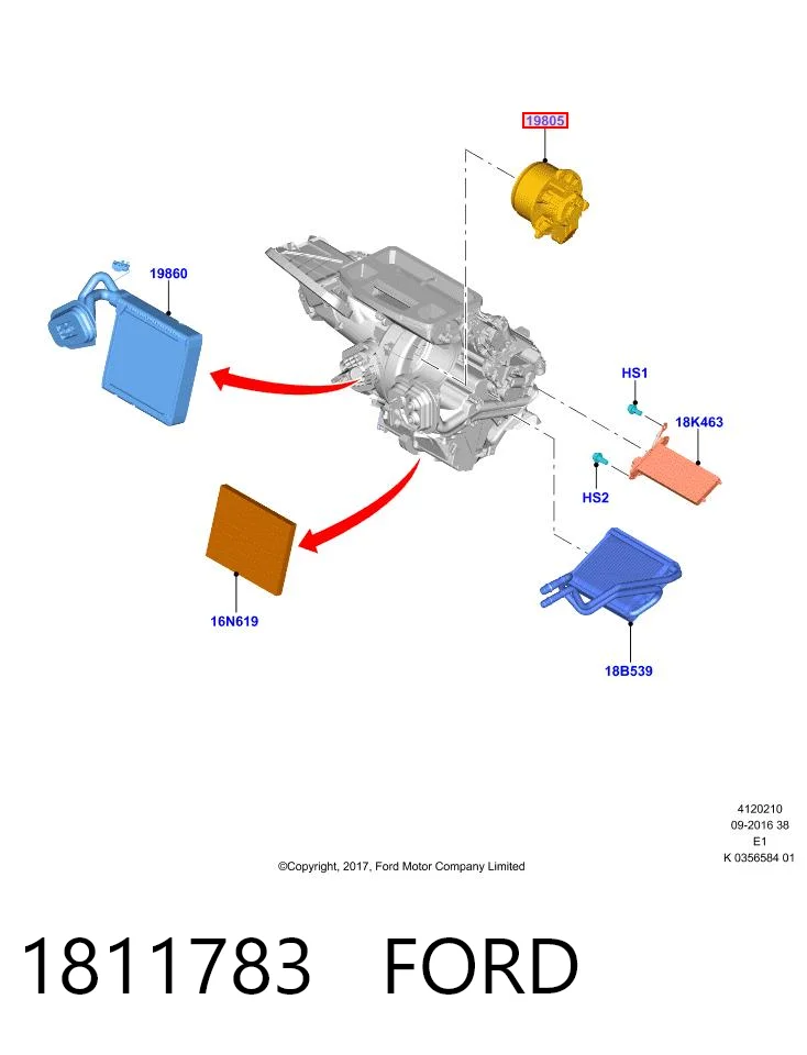 1811783 Ford Ventilador de habitáculo
