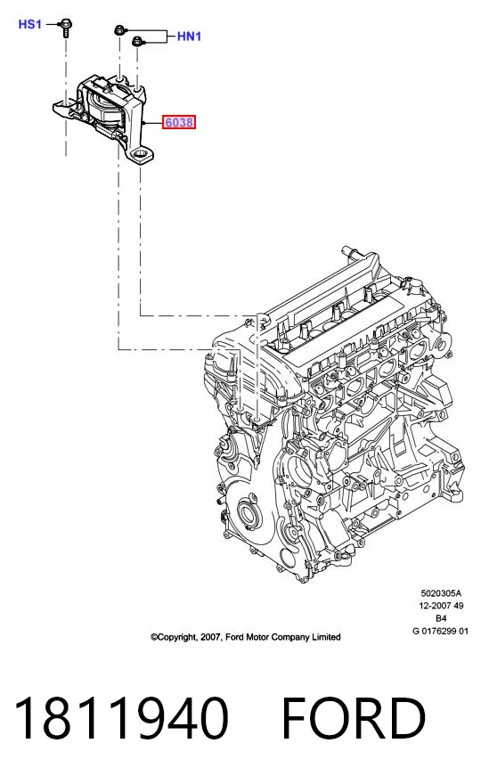 1811940 Ford Soporte de motor derecho