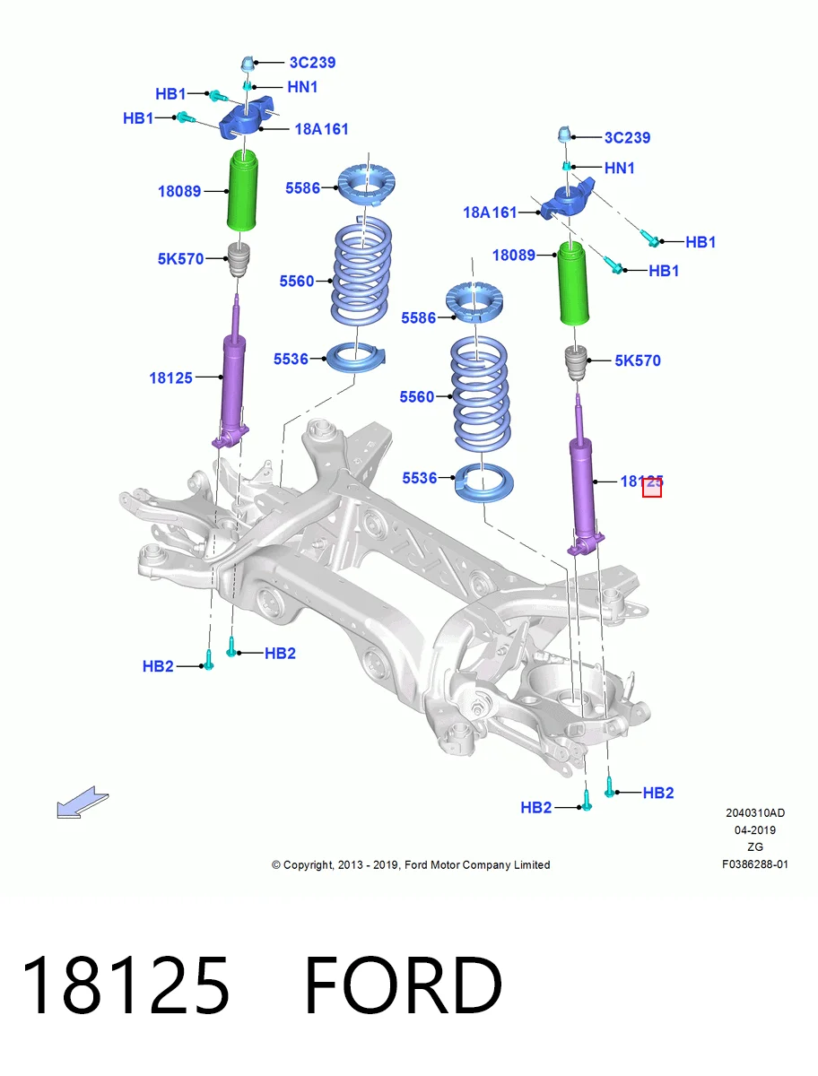 18125 Ford Amortiguadores posteriores