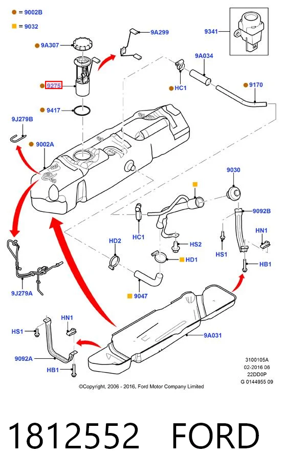 1812552 Ford Módulo de alimentación de combustible