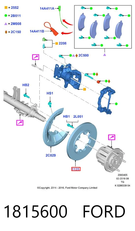 1815600 Ford Freno de disco trasero