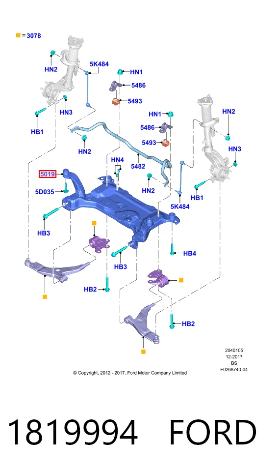 Cuna de motor para Ford Kuga II CBS