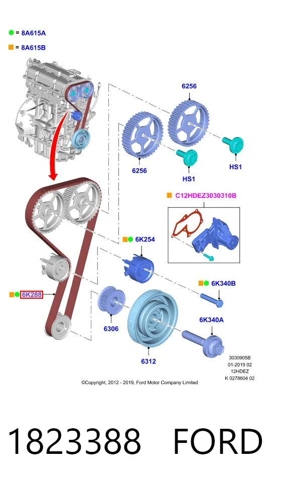 Correa de distribución para Ford Fiesta IV (JAS, JBS)