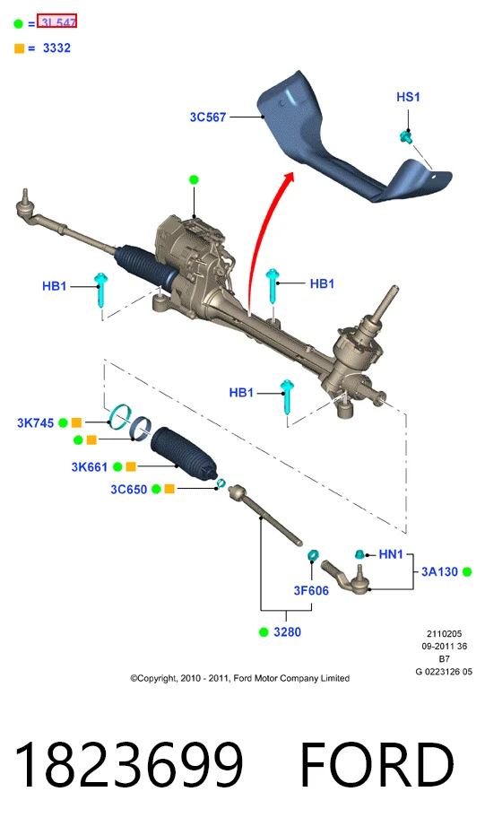 Engranaje de dirección Ford Kuga II SUV (CBS) (2012 - 2019) precio, desde 280,24 EUR