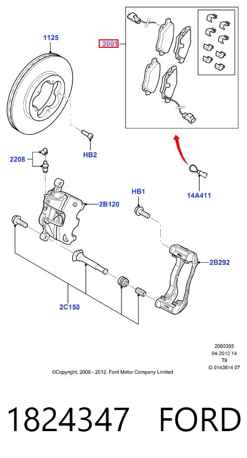 1824347 Ford Pastillas delanteras