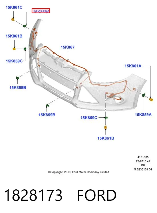 Sensor de estacionamiento delantero 1828173 FORD
