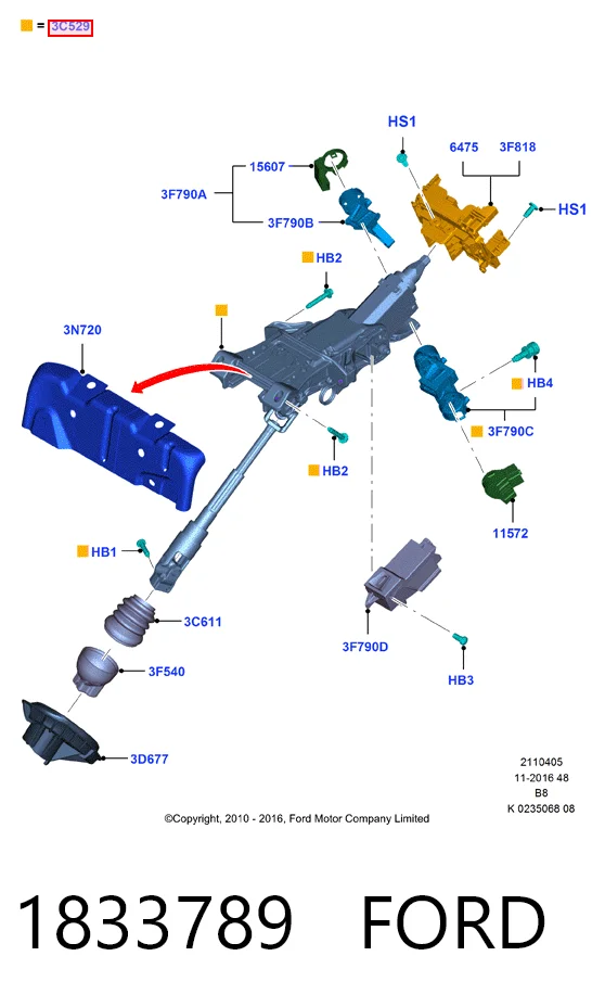  Columna dirección Ford Focus 3