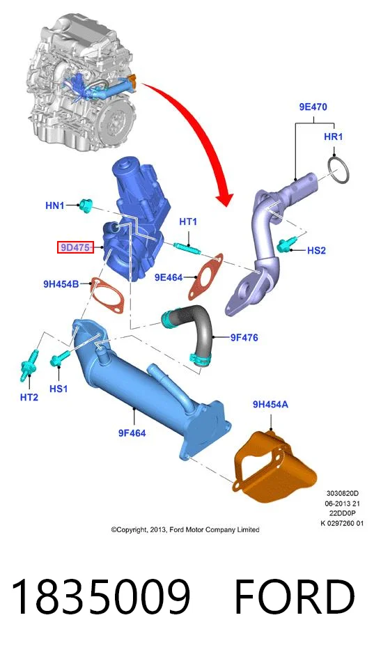 1835009 Ford Válvula EGR