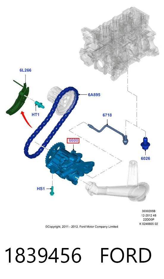 1839456 Ford Bomba de aceite