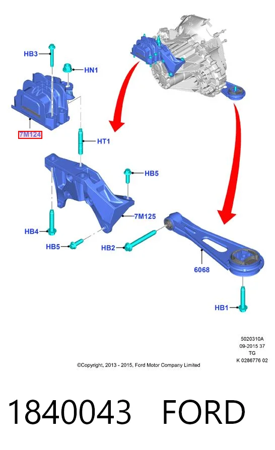 1840043 Ford Soporte izquierdo de la transmisión