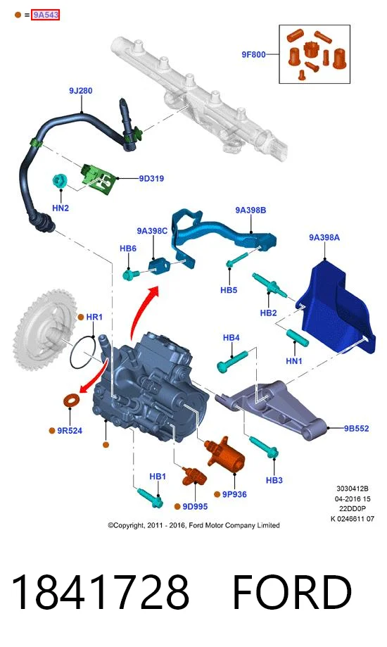 1841728 Ford Bomba de inyección