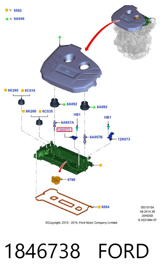  Sensor de árbol de levas Ford Mustang 6