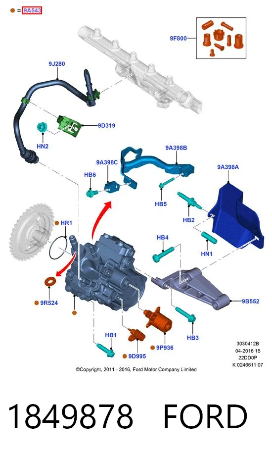 1849878 Ford Bomba de inyección