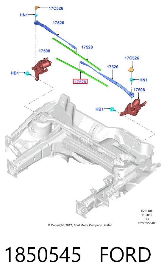 1850545 Ford Escobillas Limpiaparabrisas delanteras