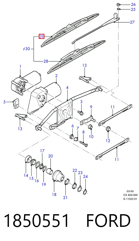 Escobillas Limpiaparabrisas delanteras Mitsubishi Pajero III (2000-2006)