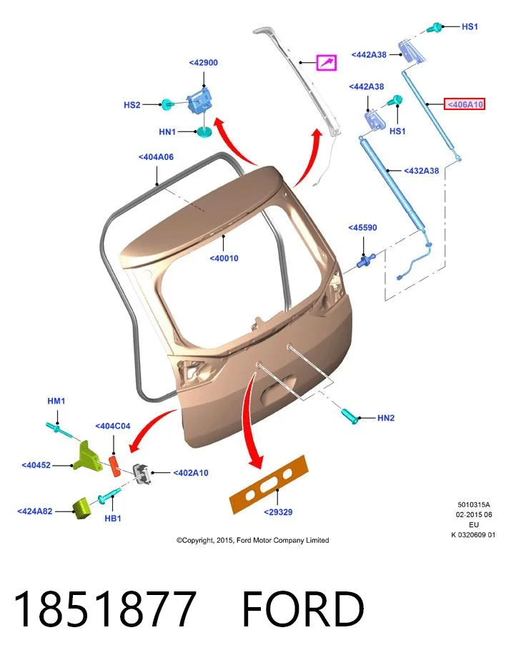 Comprar Amortiguador de la tapa del maletero Ford C-Max  CB7 a bajo precio