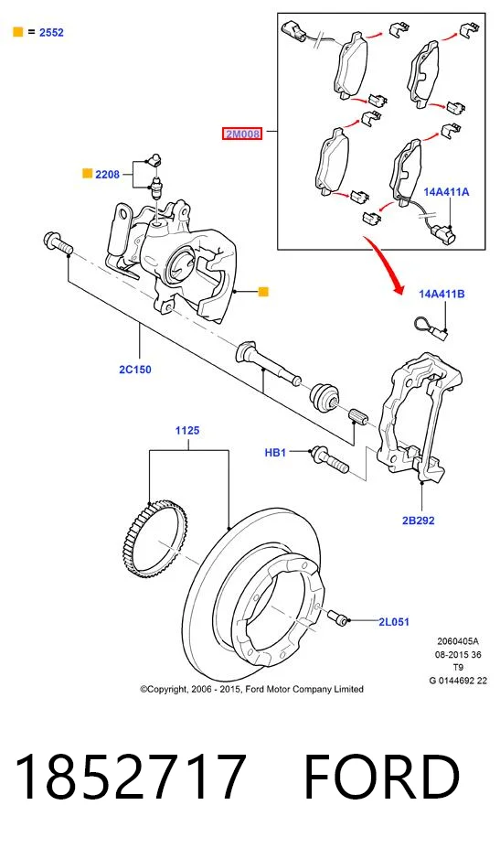 1852717 Ford Pastillas freno traseras