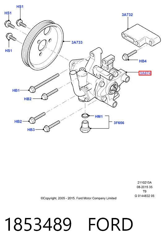 1853489 Ford Bomba hidráulica de dirección