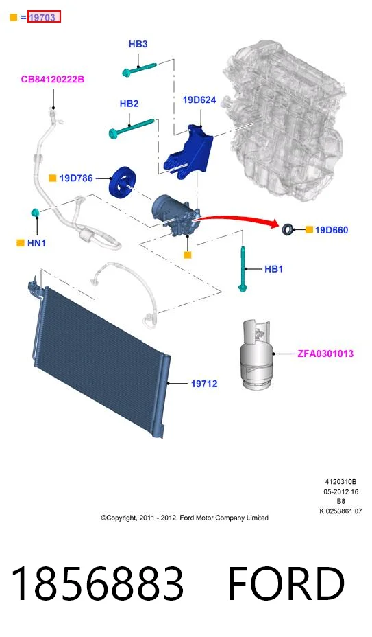 1856883 Ford Compresor climatizador