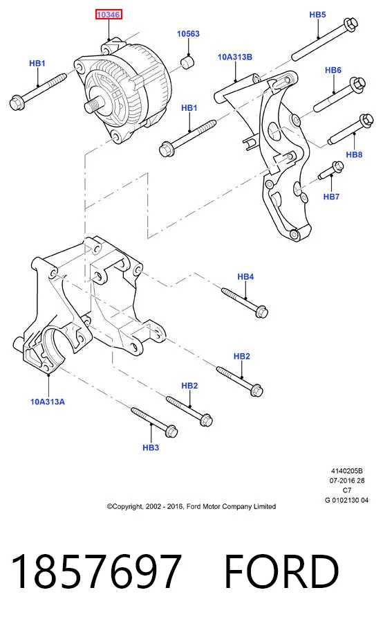 1857697 Ford Alternador de coche