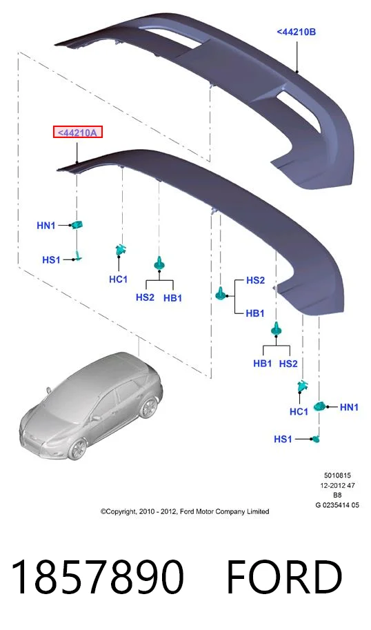 1857890 Ford Alerón de tapa de maletero