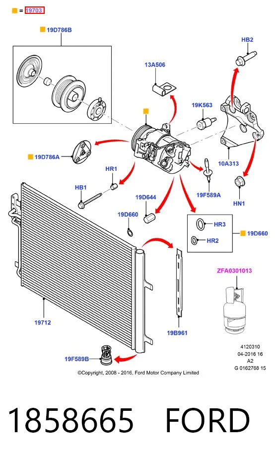 1858665 Ford Compresor climatizador