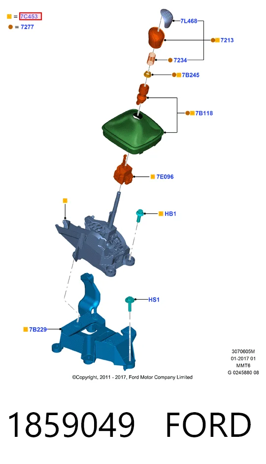 Palanca selectora cambio de marcha para Ford Focus III CB8