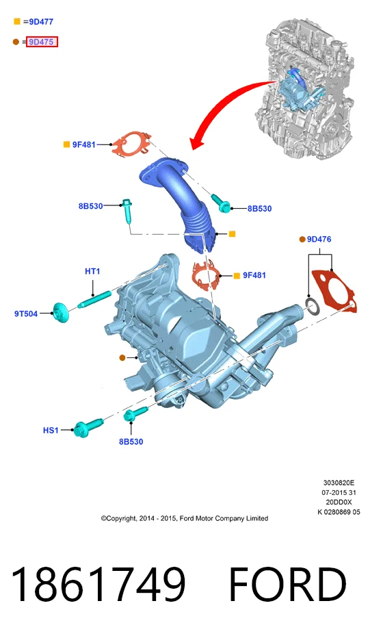 1861749 Ford Válvula EGR