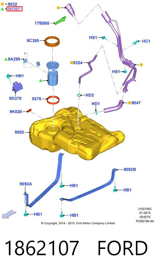 1862107 Ford Módulo de alimentación de combustible