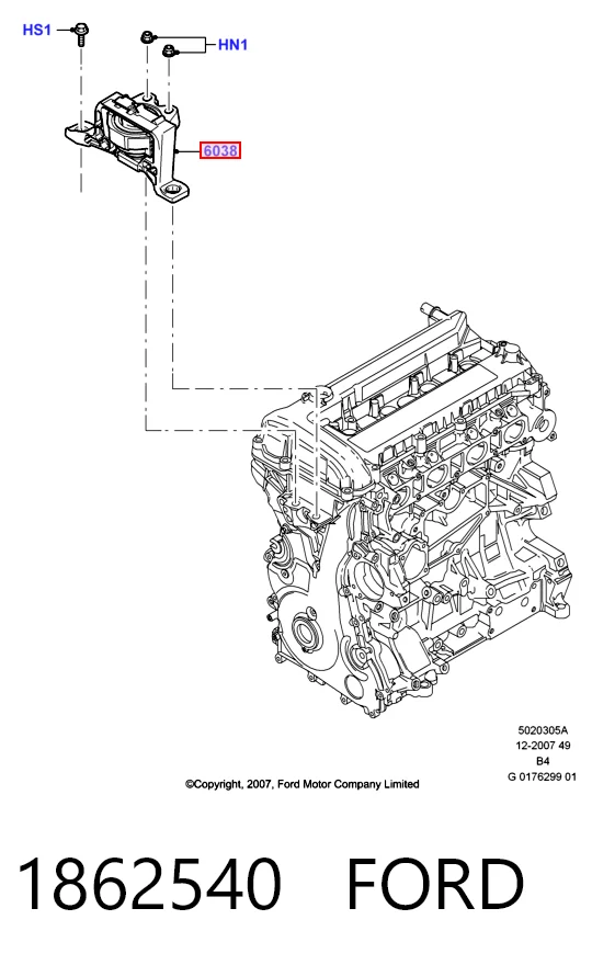 1862540 Ford Soporte de motor derecho