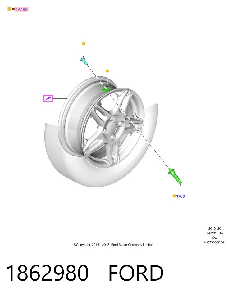 1862980 Ford Sensor de presión de neumáticos (TPMS)