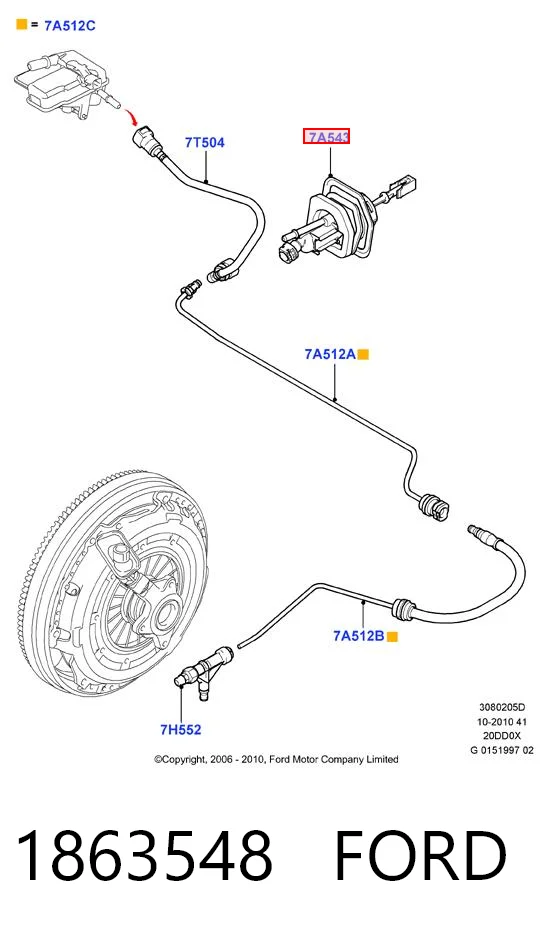 1863548 Ford Cilindro maestro de clutch