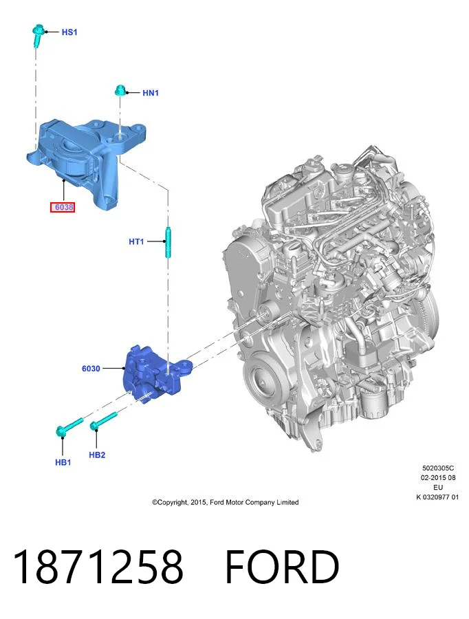 1871258 Ford Soporte de motor derecho