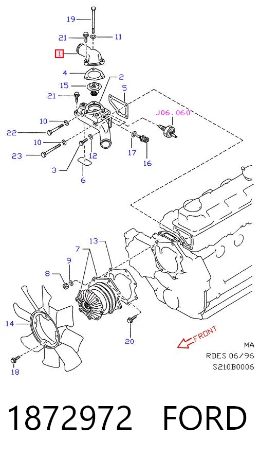 Tapa de termostato 1872972 FORD