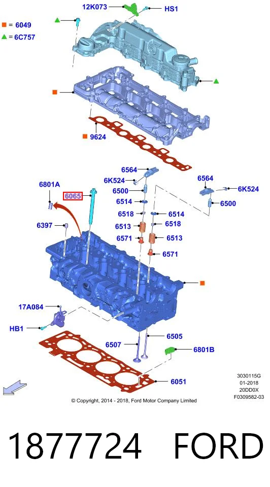 Tornillo culata Ford Focus II (DA, HCP, DP)