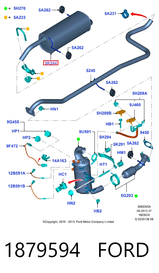 Silencioso trasero para Ford Fiesta VI (CB1)