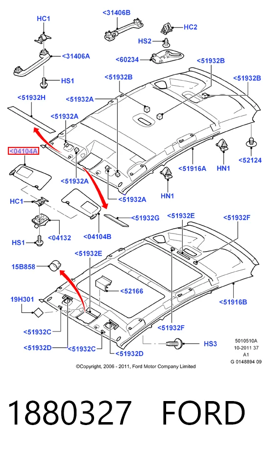 Parasol interior Ford C-Max monovolumen (DM2) (2003 - 2007) precio, desde 41,65 EUR