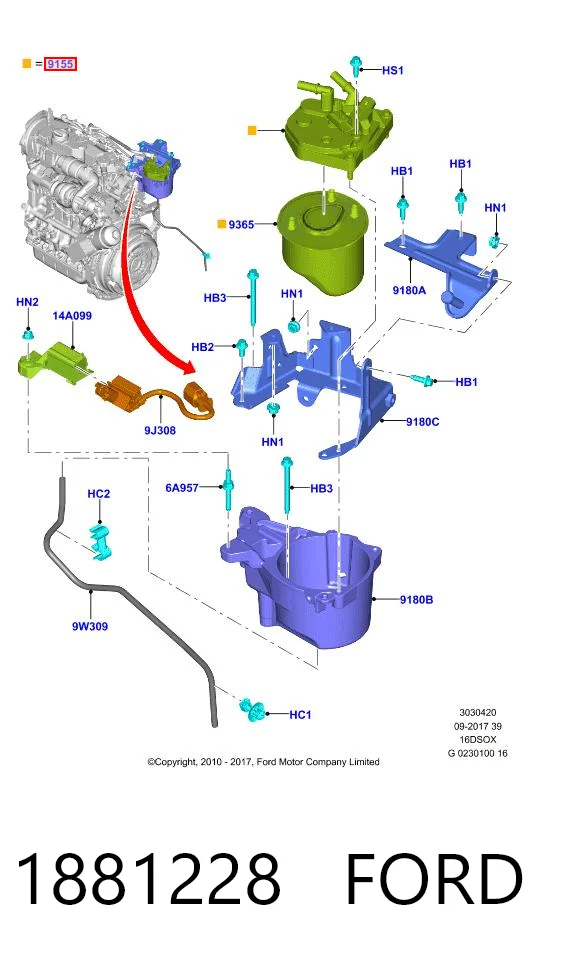 1881228 Ford Filtro de gasolina