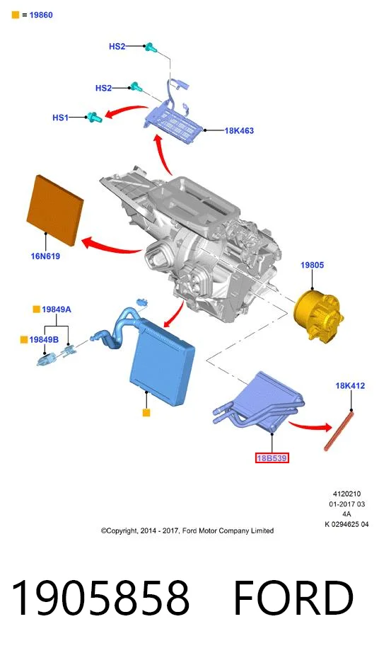 Calefactor para Ford Ka  (UK, FK)