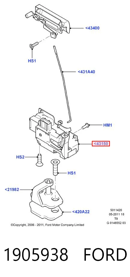 Cerradura de maletero para Ford Transit V184/5