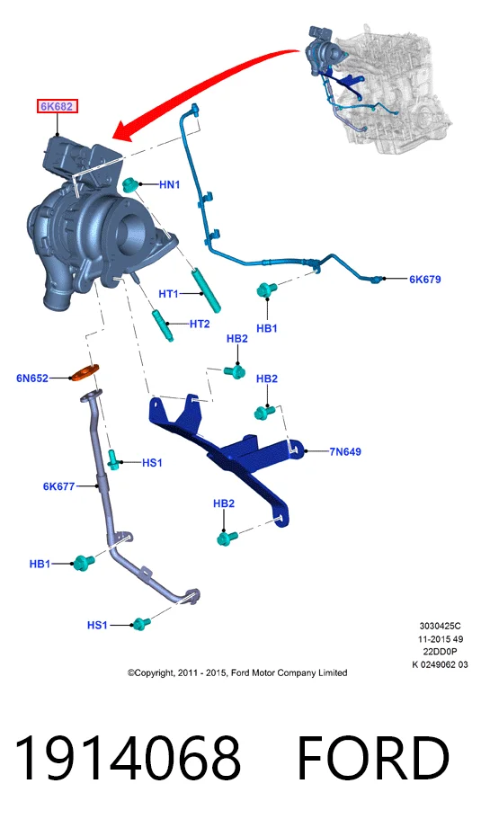 1914068 Ford Turbo para motor