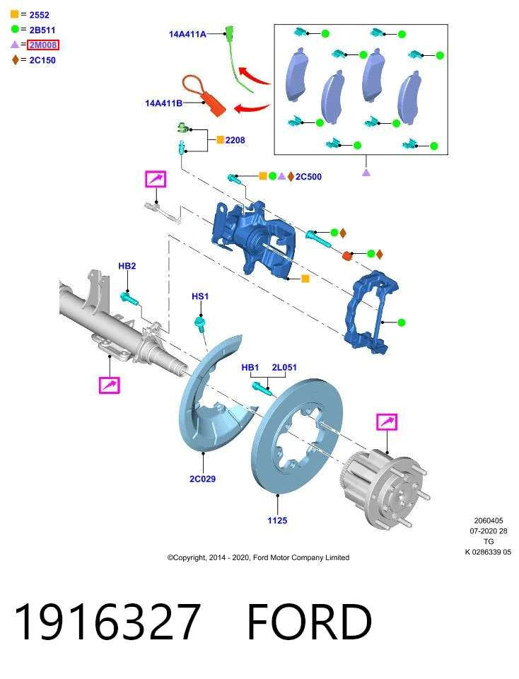 1916327 Ford Pastillas freno traseras