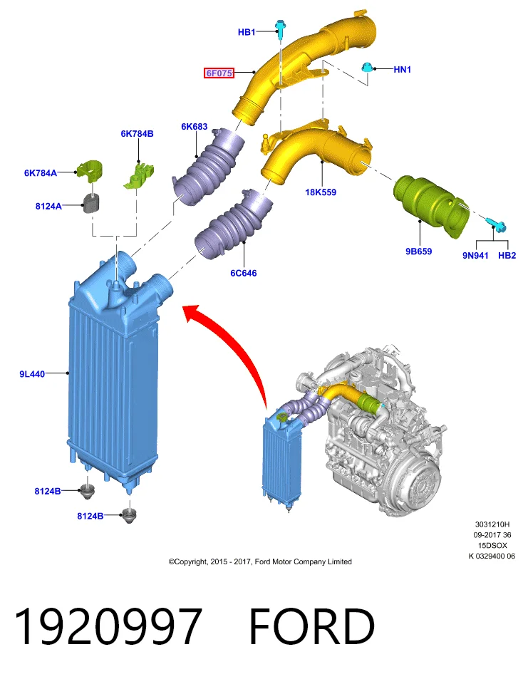 Manguera del intercooler Ford F1B16F075AA precio, desde 34,02 EUR