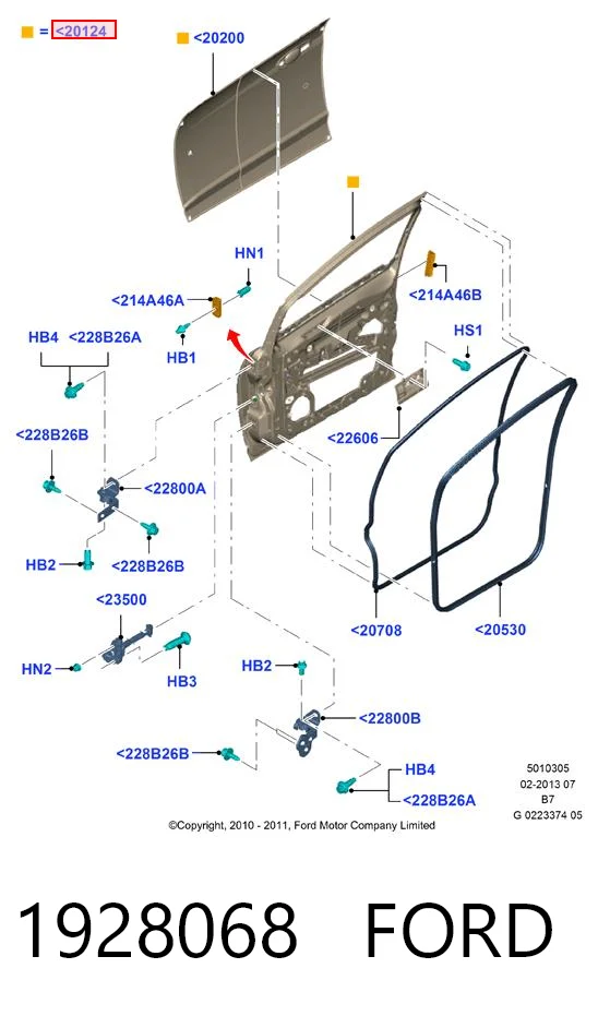 Puerta delantera para Ford C-Max Grand CB7